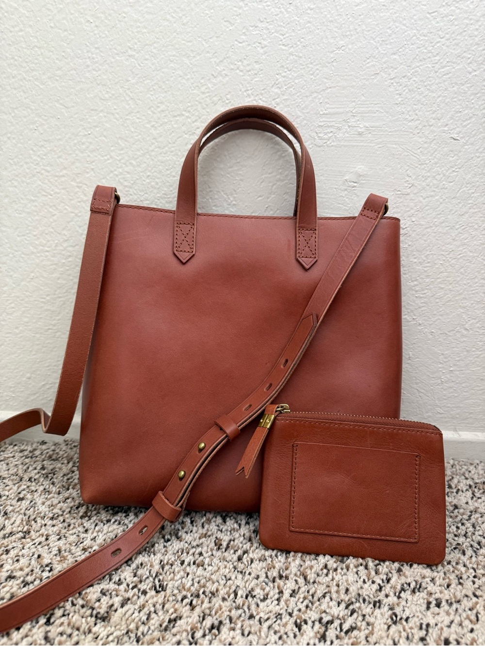 Madewell Small Zip-Top Transport Crossbody and Zip Wallet NWT